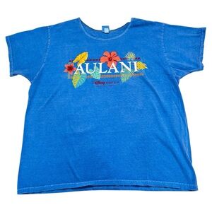 Crazy Shirts Disney Aulani Blue T-Shirt with Floral Design XXL